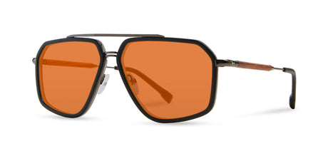 Shwood Keizer Matte Black & Black Chrome with Mahogany