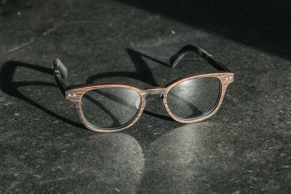 Shwood Quimby 50mm Distressed Dark Walnut & Matte Grey